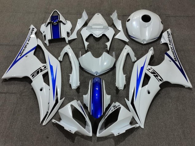 Blanc Bleu Kits Carénages Moto ABS Yamaha YZF R6 2008-2016