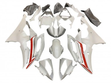 Blanc Perle Rouge Kits Carénages Moto Yamaha YZF R6 2008-2016 Pas Chère