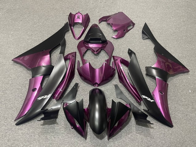 Violet Noir Mat Carénage Moto Yamaha YZF R6 2008-2016