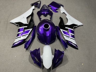 Blanc Violet Noir Bande Carénage Moto Yamaha YZF R6 2008-2016 Pas Chère