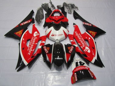 Blanc Rouge Noir Santander Carénage Moto Yamaha YZF R6 2008-2016 Pas Chère