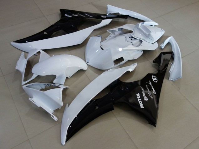 Blanc Noir Brillant Carénage Moto Yamaha YZF R6 2008-2016