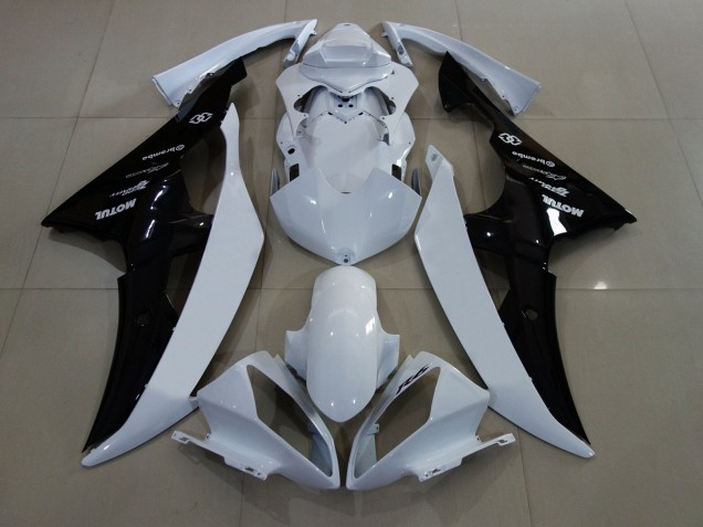 Blanc Noir Brillant Carénage Moto Yamaha YZF R6 2008-2016