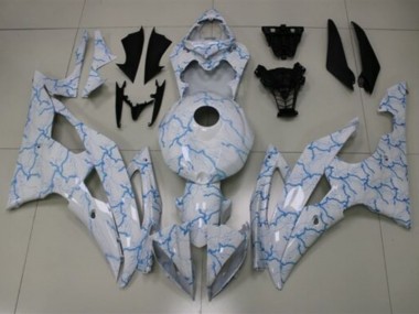 Blanc Bleu Clair Lightning Carénage Moto Yamaha YZF R6 2008-2016 Pas Chère