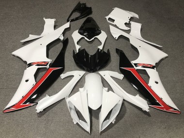 Blanc Rouge Noir Brillant Carénages Moto Yamaha YZF R6 2008-2016 Pas Chère
