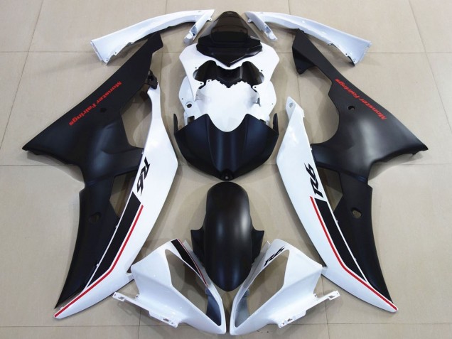 Blanc Noir Mat Rouge Carénage Moto Yamaha YZF R6 2008-2016