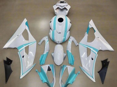 Blanc Bleu Clair Carénage Moto Yamaha YZF R6 2008-2016 Pas Chère