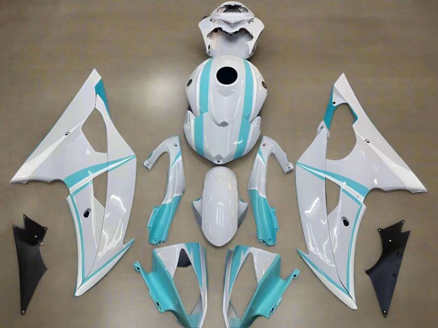 Blanc Bleu Clair Carénage Moto Yamaha YZF R6 2008-2016