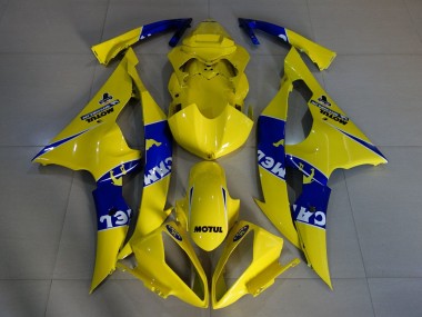 Jaune Bleu Chameau Motul Michelin Carénage Moto Yamaha YZF R6 2008-2016 Pas Chère