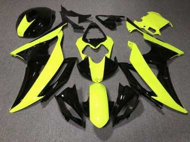 Jaune Noir Brillant Carénage Moto Yamaha YZF R6 2008-2016 Pas Chère
