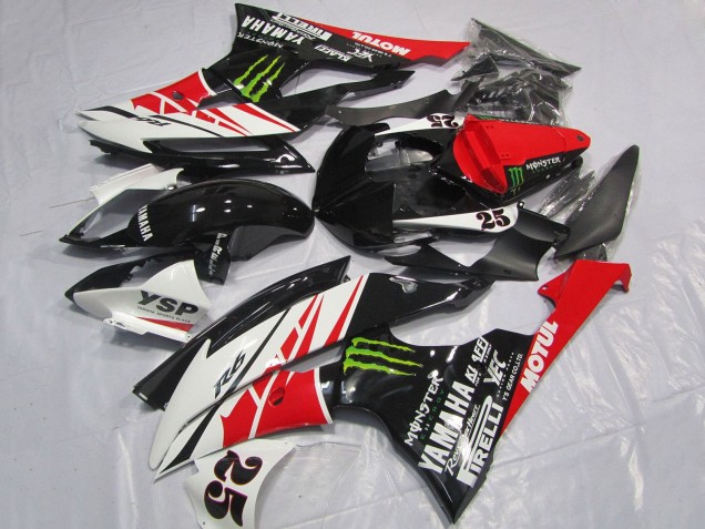 Blanc Rouge Noir Brillant Vert Monstre 25 Carénage Moto Yamaha YZF R6 2008-2016