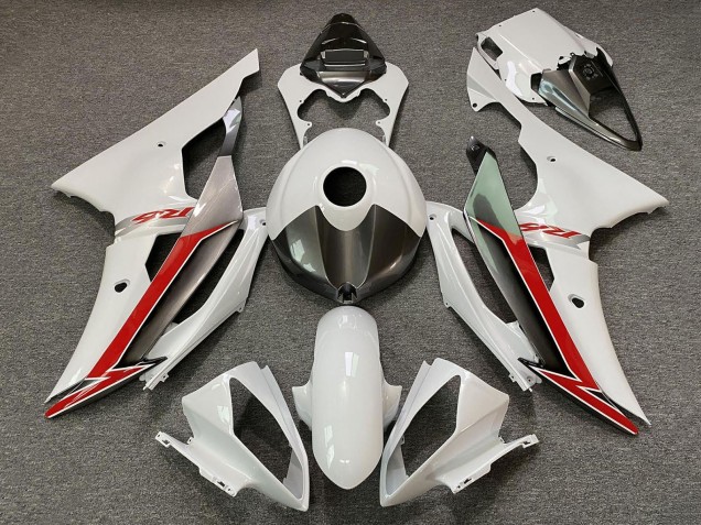 Blanc Perle Rouge Carénage Moto Yamaha YZF R6 2008-2016