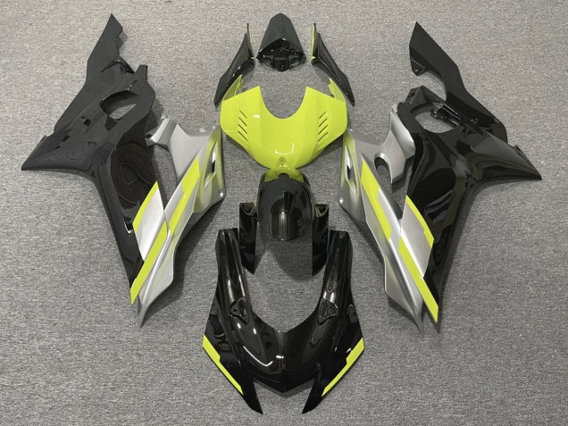 Gris Jaune Néon Noir Brillant Carénage Moto Yamaha YZF R6 2017-2023