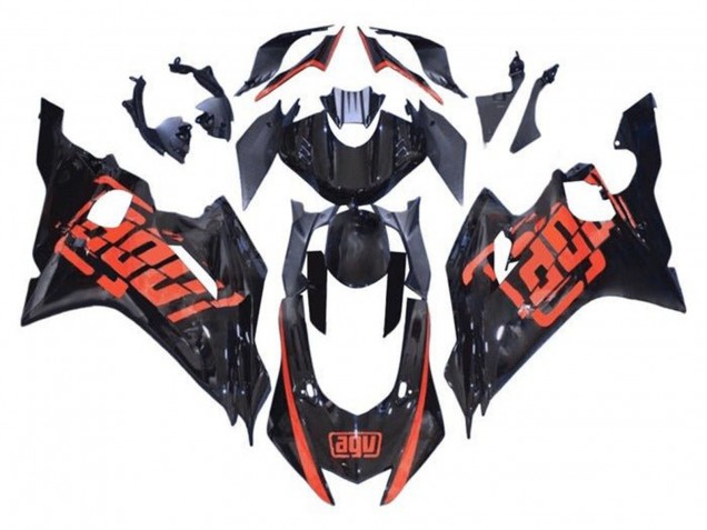 Noir Brillant Rouge AGV Carénage Moto Yamaha YZF R6 2017-2023