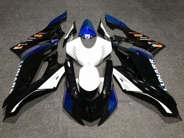 Blanc Bleu Noir Brillant Carénage Moto Yamaha YZF R6 2017-2023