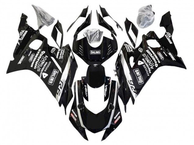 Noir Blanc Ohlins Carénage Moto Yamaha YZF R6 2017-2023