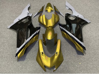 Gris Or Noir Brillant Carénage Moto Yamaha YZF R6 2017-2023 Pas Chère