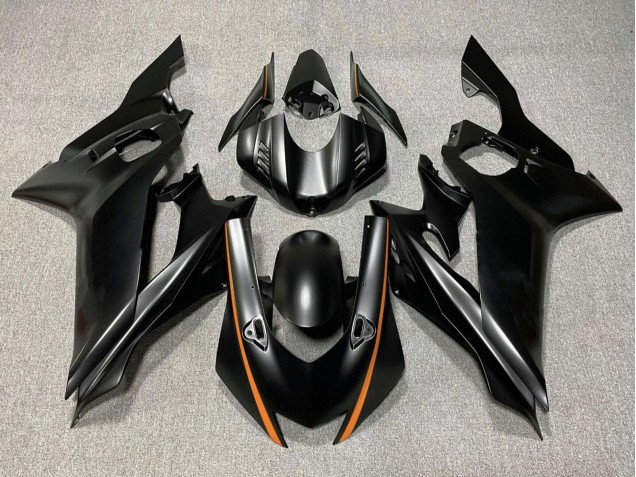 Noir Mat Orange Carénage Moto Yamaha YZF R6 2017-2023