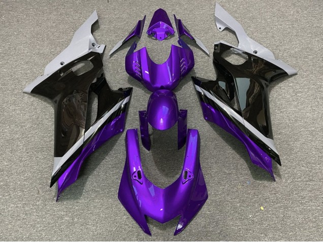 Gris Violet Noir Brillant Carénage Moto Yamaha YZF R6 2017-2023