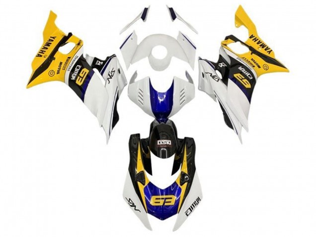 Blanc Jaune Bleu Noir Carénage Moto Yamaha YZF R6 2017-2023