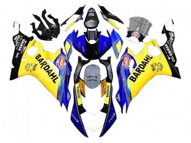Jaune Bleu Noir Bardahl Carénage Moto Yamaha YZF R6 2017-2023