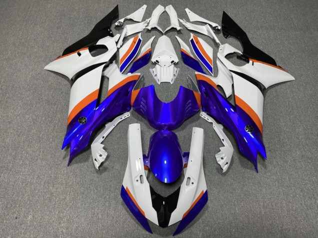 Blanc Bleu Orange Carénage Moto Yamaha YZF R6 2017-2023