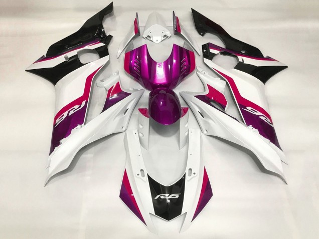 Blanc Rouge Violet Noir Carénage Moto Yamaha YZF R6 2017-2023