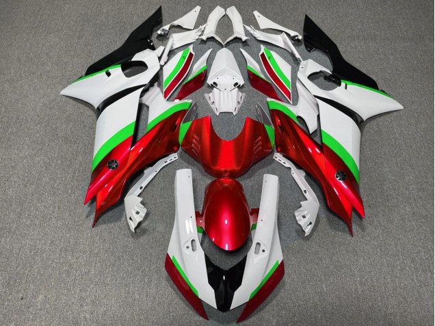 Blanc Vert Néon Rouge Noir Carénage Moto Yamaha YZF R6 2017-2023