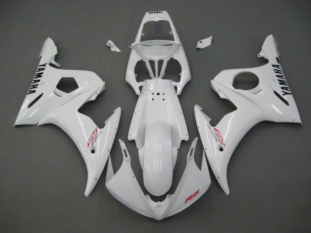 Blanc Rouge Noir Carénage Moto Yamaha YZF R6 2005