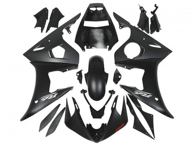 Noir Mat Argent Rouge Carénage Moto Yamaha YZF R6 2005