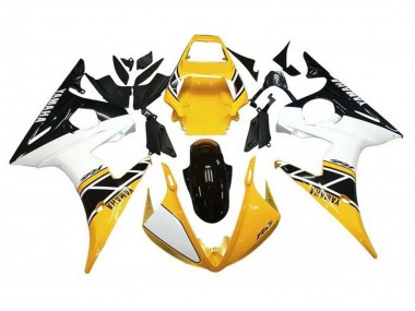 Blanc Jaune Noir Carénage Moto Yamaha YZF R6 2005 Pas Chère