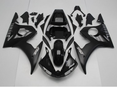 Noir Brillant Noir Mat Argent Carénage Moto Yamaha YZF R6 2005 Pas Chère