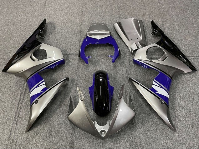 Argent Bleu Noir Blanc Carénage Moto Yamaha YZF R6 2005