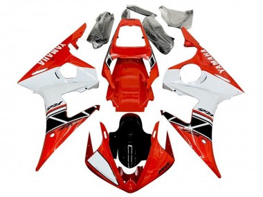Rouge Blanc Noir Brillant Bande Carénage Moto Yamaha YZF R6 2003-2004 Pas Chère