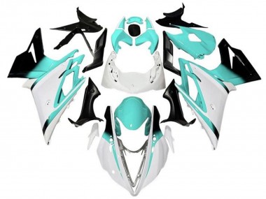 Blanc Turquoise Bleu Noir Brillant Carénage Moto Triumph Daytona 675 Triple 2013-2016 Pas Chère