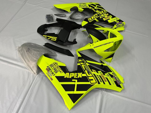 Jaune Noir Mat Carénage Moto Triumph Daytona 675 Triple 2006-2008