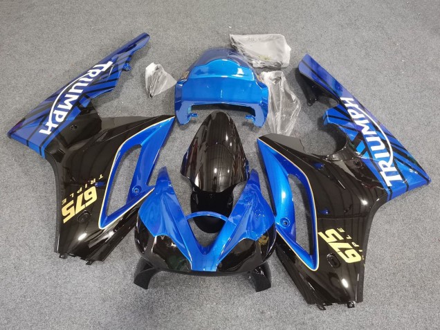 Bleu Noir Brillant Courses Carénage Moto Triumph Daytona 675 Triple 2006-2008