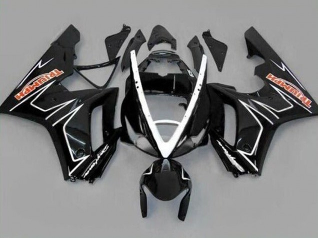Noir Brillant Blanc Bande Carénage Moto Triumph Daytona 675 Triple 2006-2008