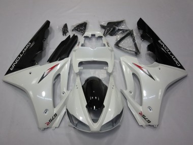 Blanc Noir Brillant Carénages Moto Triumph Daytona 675 Triple 2009-2012 Pas Chère