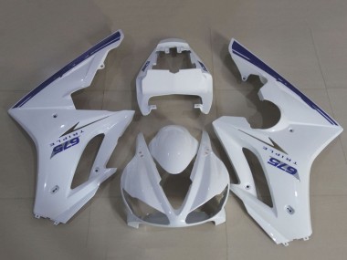 Blanc Bleu Kits Carénages Moto Triumph Daytona 675 Triple 2009-2012 Pas Chère