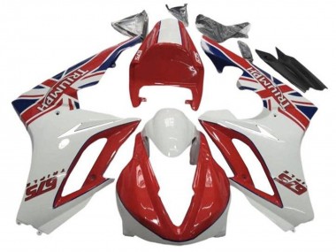 Blanc Rouge Carénage Moto Triumph Daytona 675 Triple 2009-2012 Pas Chère