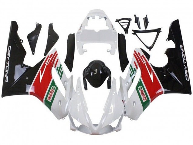Blanc Rouge Vert Noir Brillant Castrol Carénage Moto Triumph Daytona 675 Triple 2009-2012