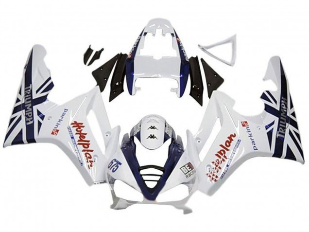 Blanc Bleu Foncé Carénage Moto Triumph Daytona 675 Triple 2009-2012