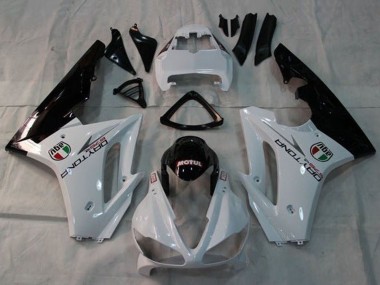 Blanc Noir Brillant Motul Carénage Moto Triumph Daytona 675 Triple 2009-2012 Pas Chère