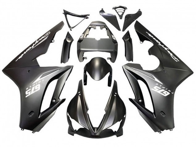 Noir Mat Blanc Décalque Carénage Moto Triumph Daytona 675 Triple 2009-2012