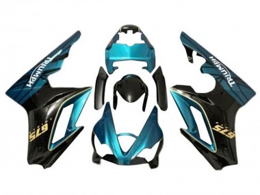 Bleu Sarcelle Noir Brillant Carénages Moto Triumph Daytona 675 Triple 2009-2012 Pas Chère