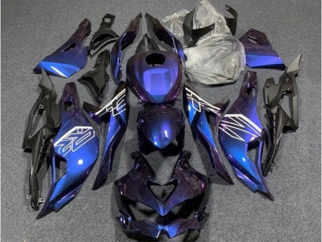 Violet Bleu Pente Carénage Moto Kawasaki ZX4R ZX-4RR 2019-2025