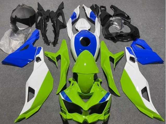 Blanc Bleu Vert Carénage Moto Kawasaki ZX4R ZX-4RR 2019-2025