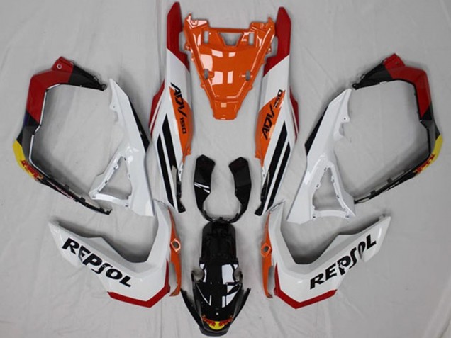 Blanc Orange Rouge Jaune Noir Brillant Repsol Carénage Moto Honda ADV150 2018-2021