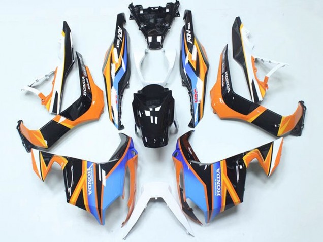 Bleu Orange Noir Brillant Carénage Moto Honda ADV150 2018-2021